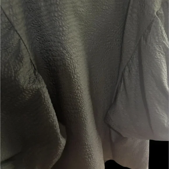 Textured Black Puff Sleeve Top with high/low one size fits all. - Picture 2 of 6